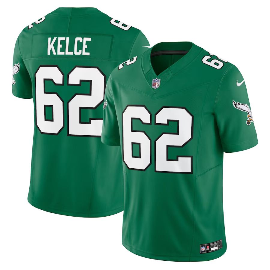 Men Philadelphia Eagles #62 Jason Kelce Nike Kelly Green Alternate Vapor F.U.S.E. Limited NFL Jersey